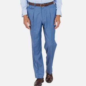 Tayion Collection Men's Dress Pants 30 x 32 Blue Solid Classic-Fit Wool